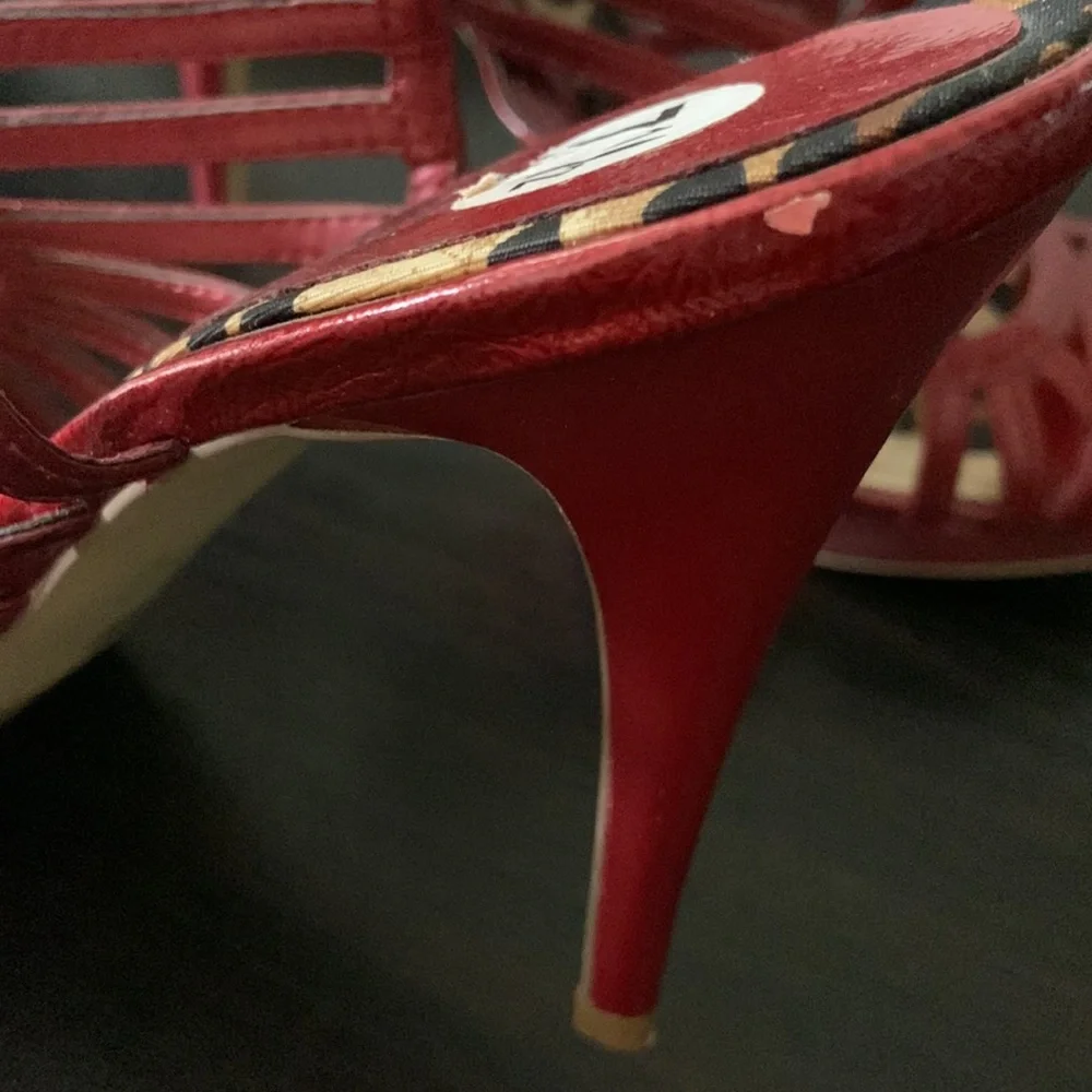 Carlos Red Strappy Heels - Picture 7 of 9